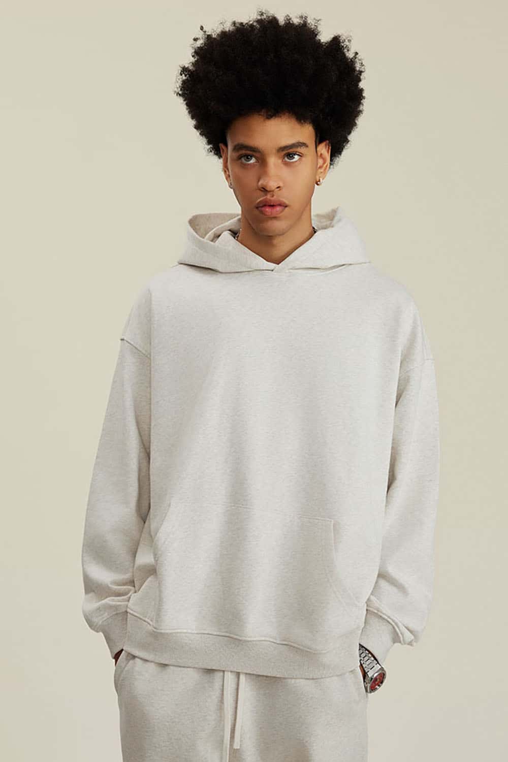 Heavyweight Solid Color Fleece-Lined Hoodie