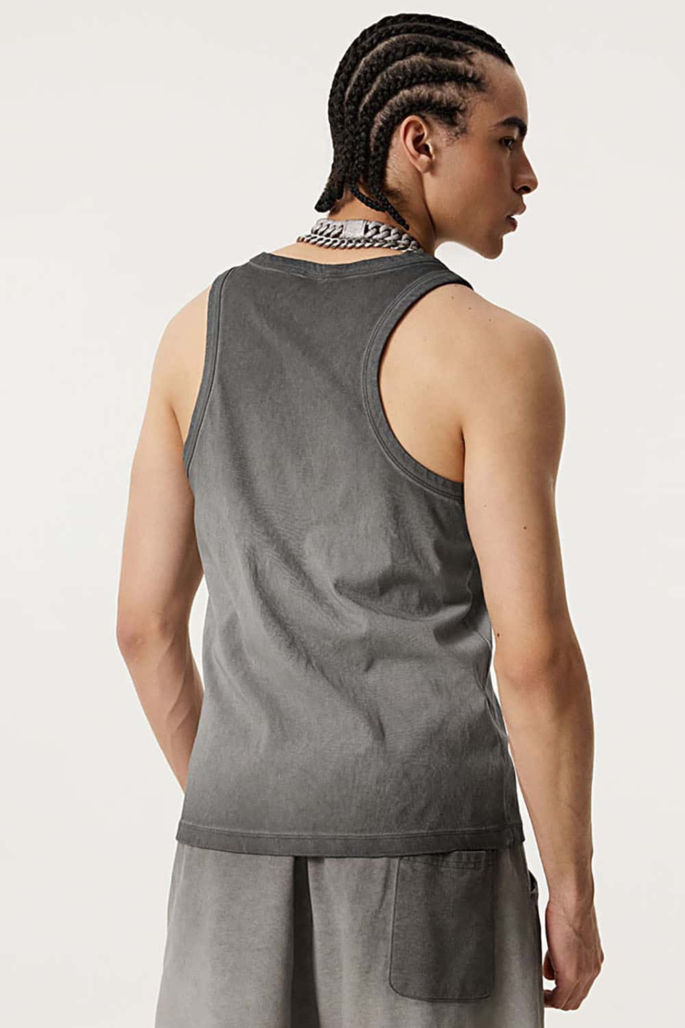 Vintage Heavyweight Washed Sleeveless Sports Tank Top with Loose Fit