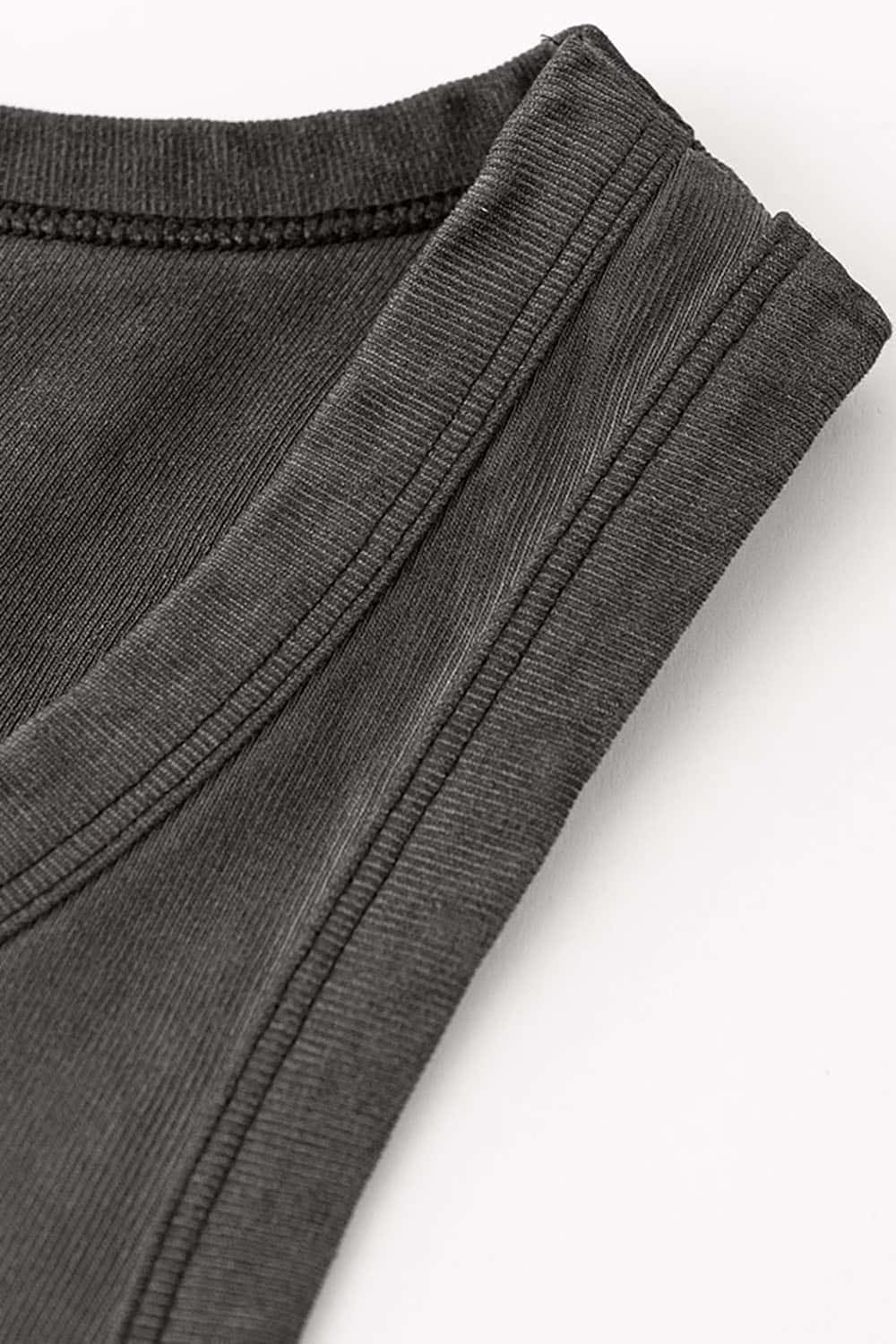 Vintage Heavyweight Washed Sleeveless Sports Tank Top with Loose Fit