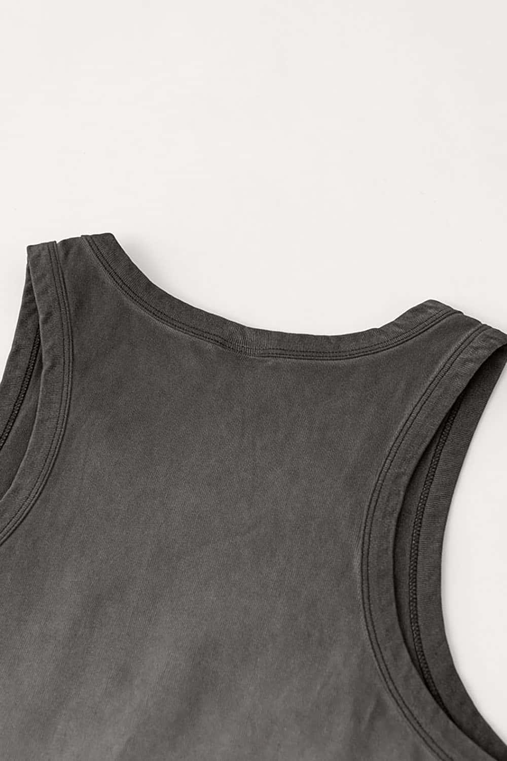 Vintage Heavyweight Washed Sleeveless Sports Tank Top with Loose Fit