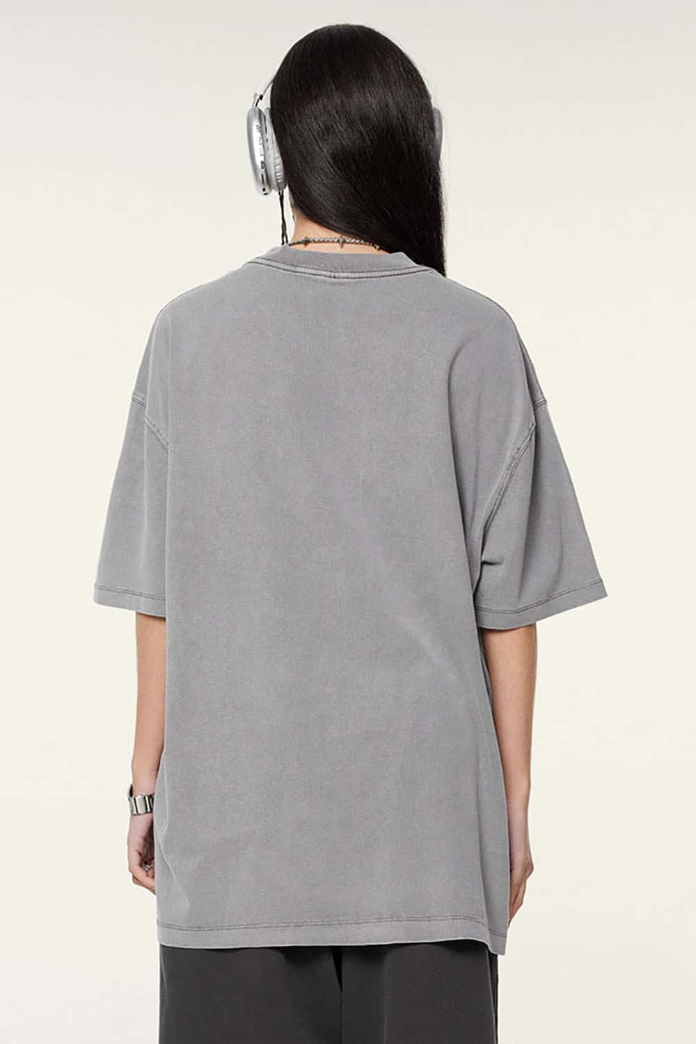 High Street Vintage Ink Print Loose Casual Tee