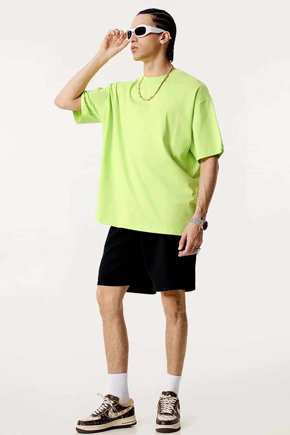 180g Lightweight Pure Cotton Drop Shoulder Solid Color Tee