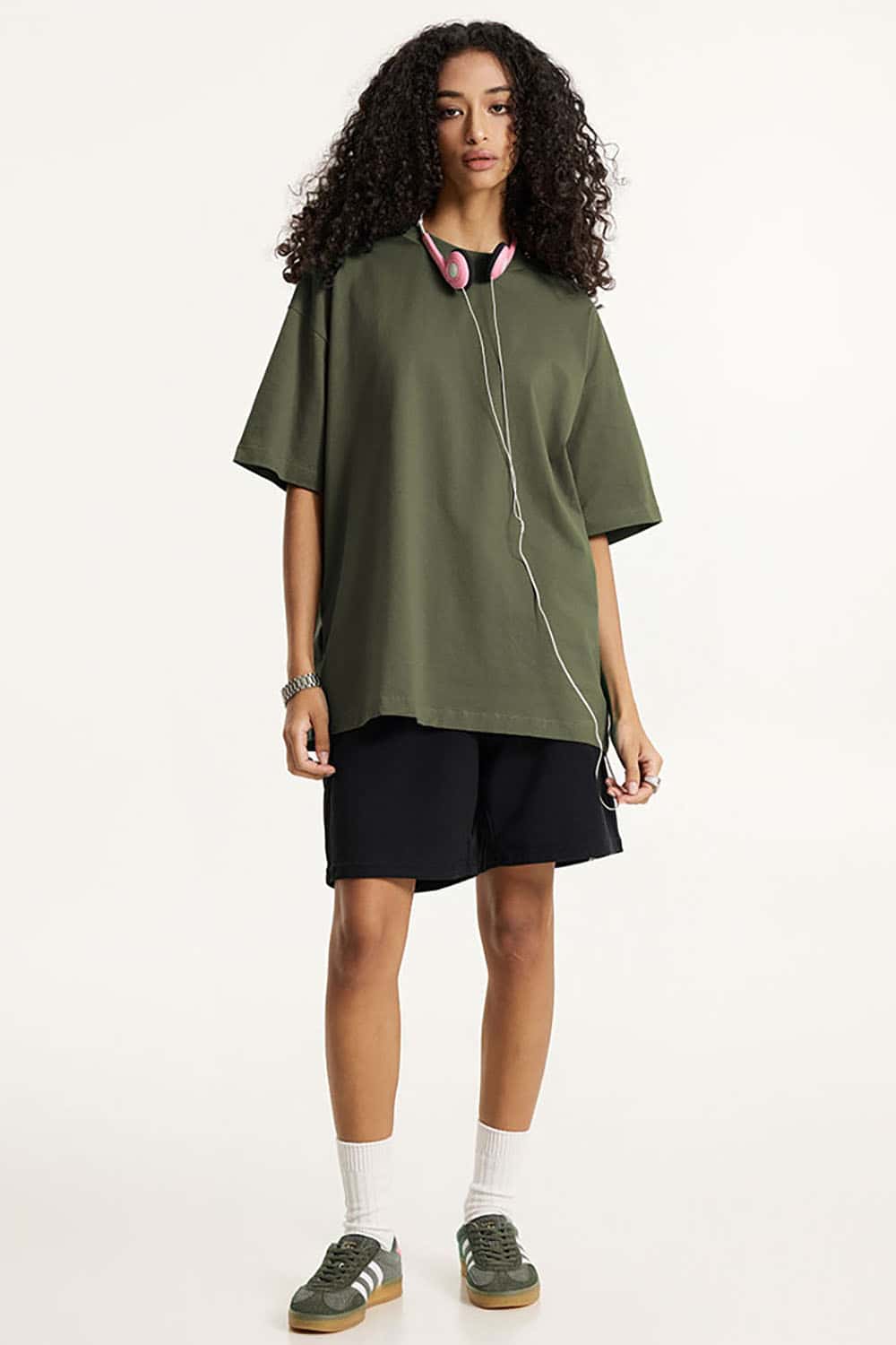 180g Lightweight Pure Cotton Drop Shoulder Solid Color Tee