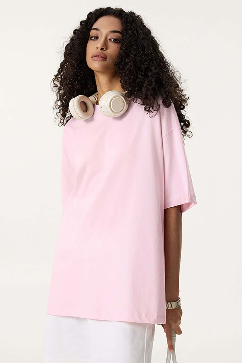 180g Lightweight Pure Cotton Drop Shoulder Solid Color Tee