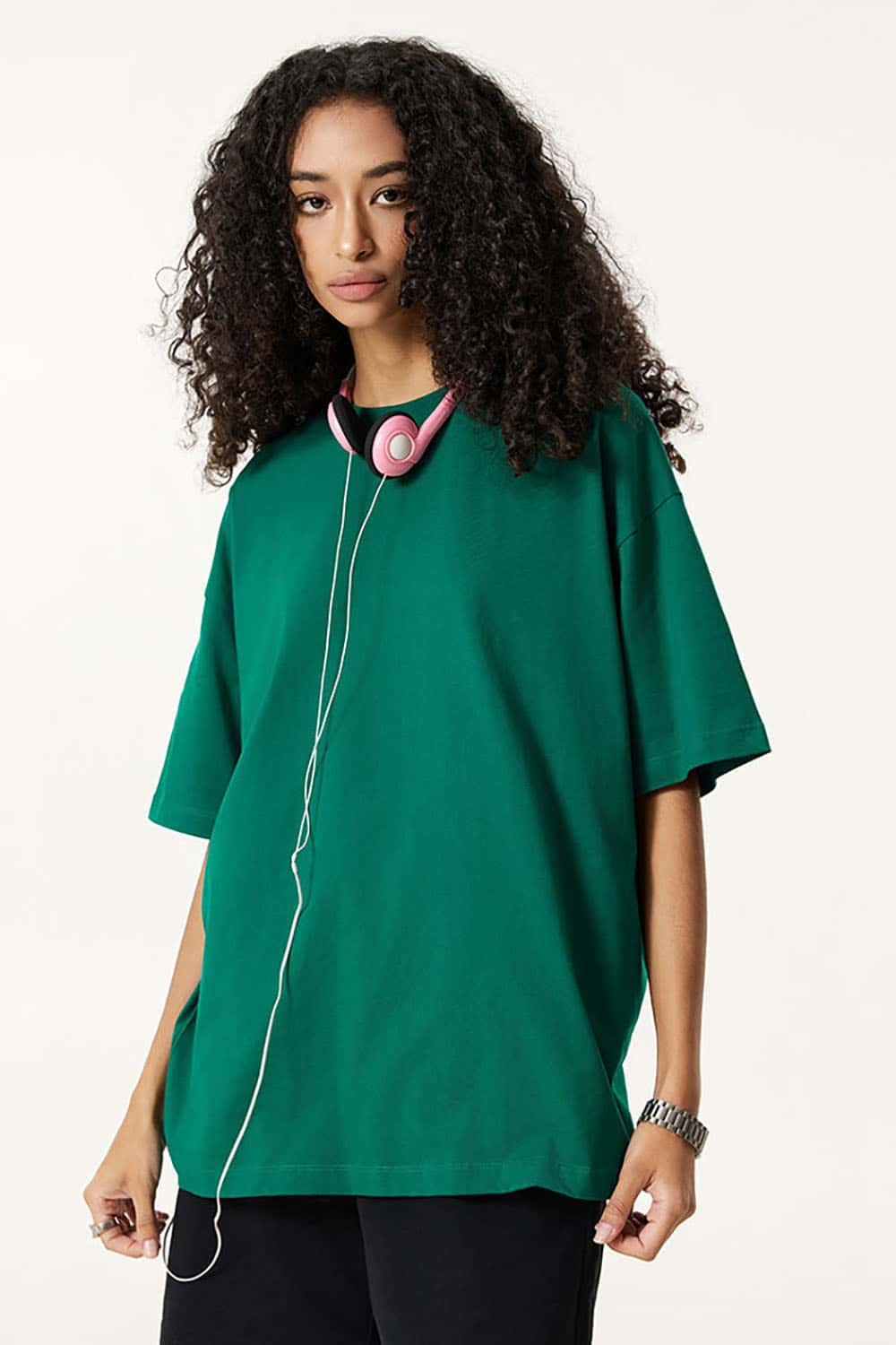 180g Lightweight Pure Cotton Drop Shoulder Solid Color Tee