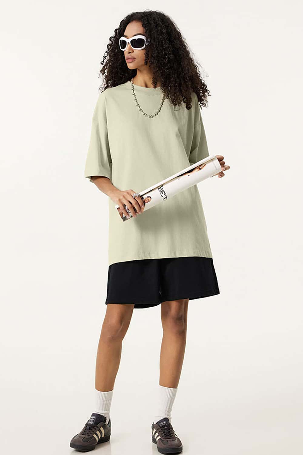 180g Lightweight Pure Cotton Drop Shoulder Solid Color Tee