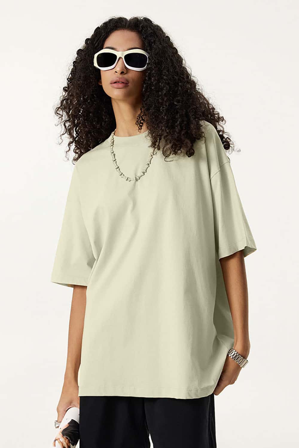 180g Lightweight Pure Cotton Drop Shoulder Solid Color Tee