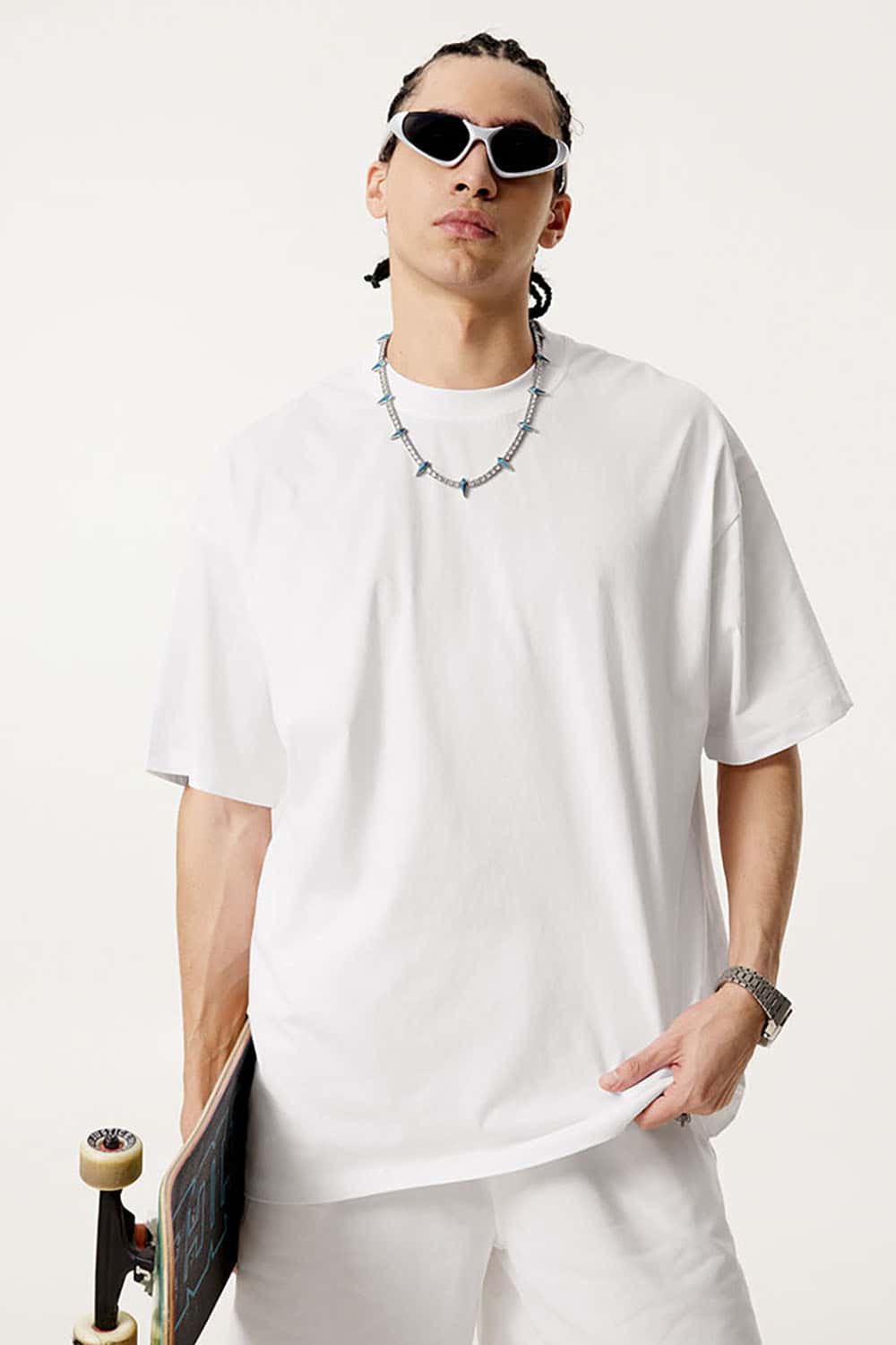 180g Lightweight Pure Cotton Drop Shoulder Solid Color Tee