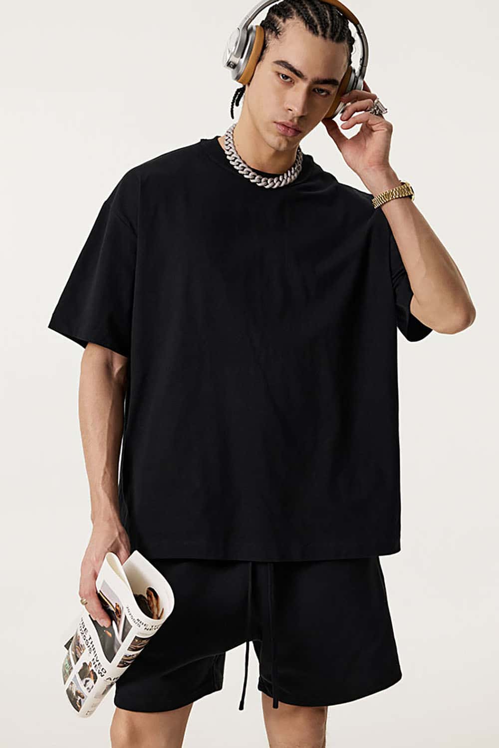 Quick-Dry Sports Tee with Sun Protection and Small Collar in Solid Color