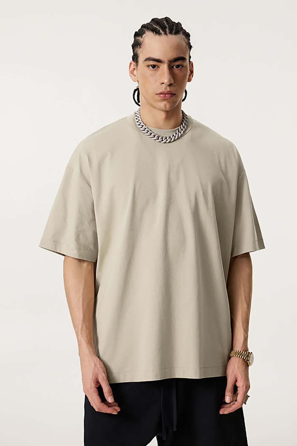 Quick-Dry Sports Tee with Sun Protection and Small Collar in Solid Color