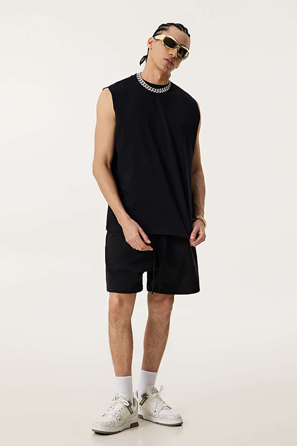 Quick-Dry Small Collar Sports Tank Top with UV Protection