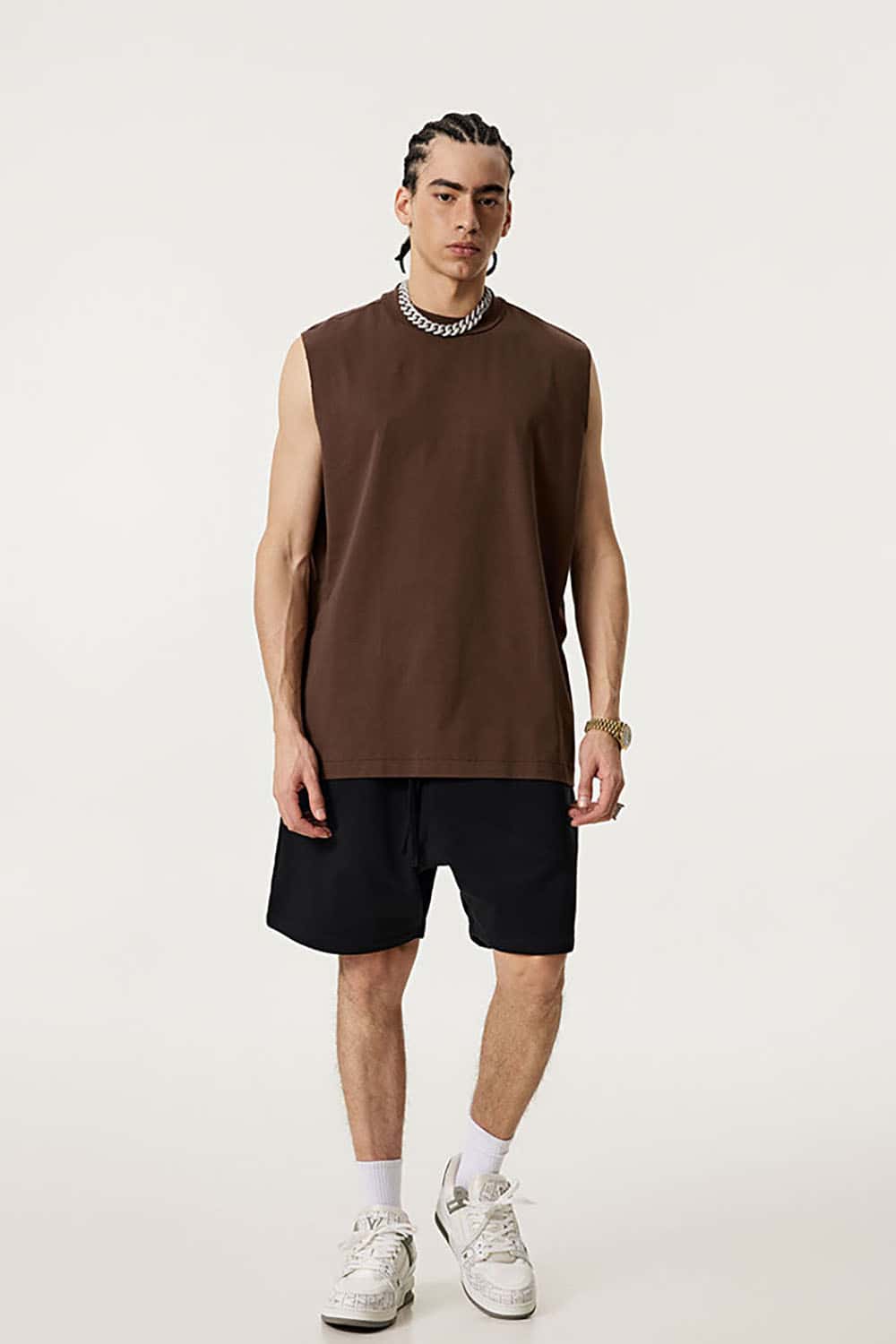 Quick-Dry Small Collar Sports Tank Top with UV Protection