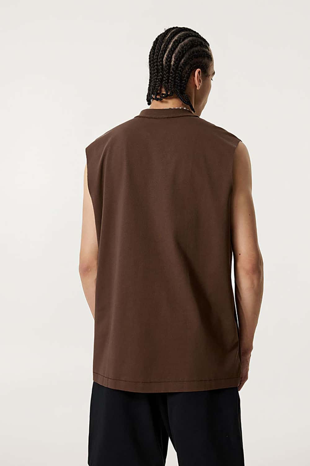 Quick-Dry Small Collar Sports Tank Top with UV Protection