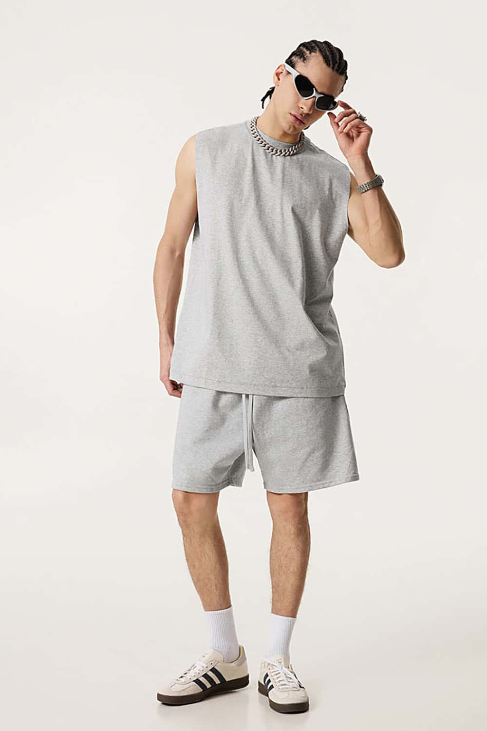 Quick-Dry Small Collar Sports Tank Top with UV Protection