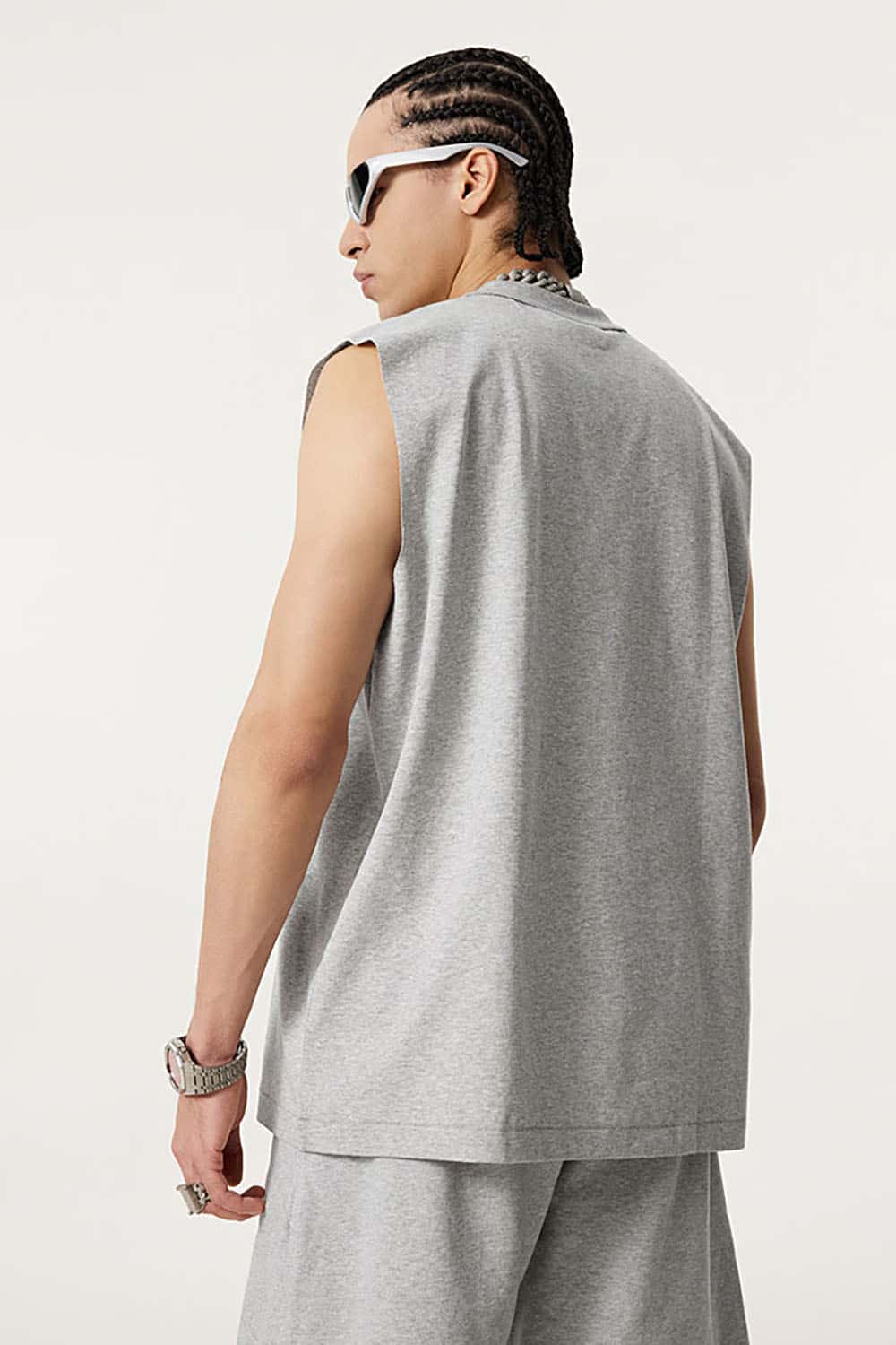 Quick-Dry Small Collar Sports Tank Top with UV Protection