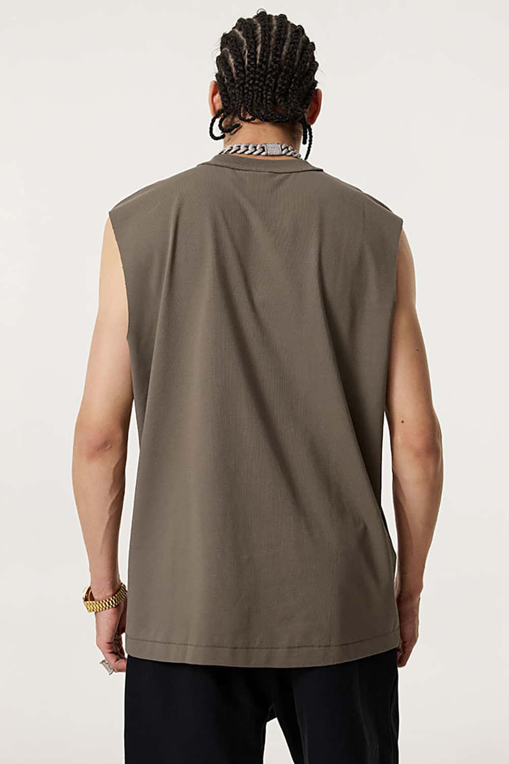 Quick-Dry Small Collar Sports Tank Top with UV Protection