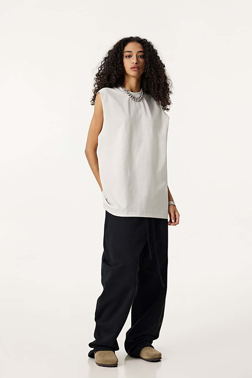 Quick-Dry Small Collar Sports Tank Top with UV Protection