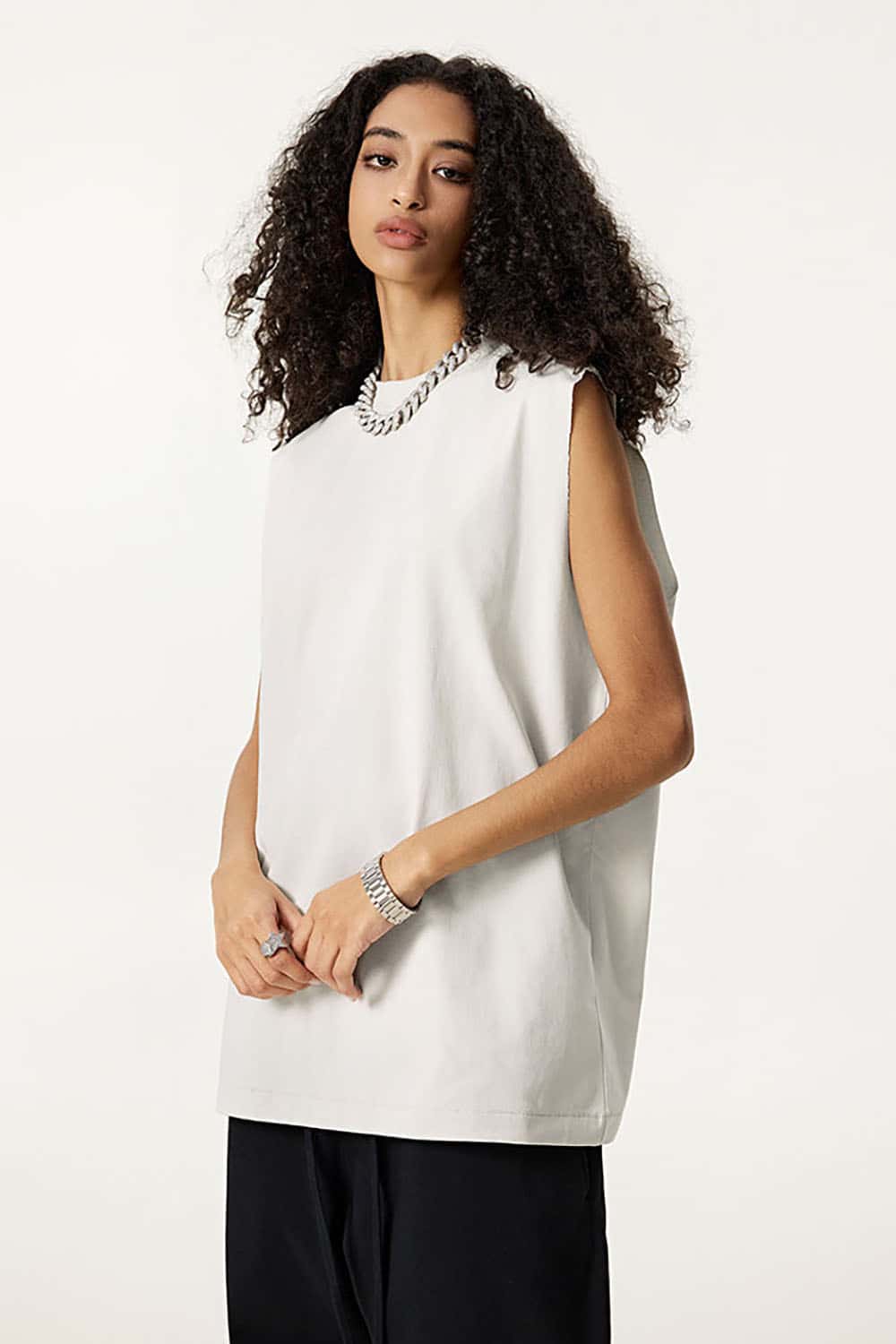Quick-Dry Small Collar Sports Tank Top with UV Protection