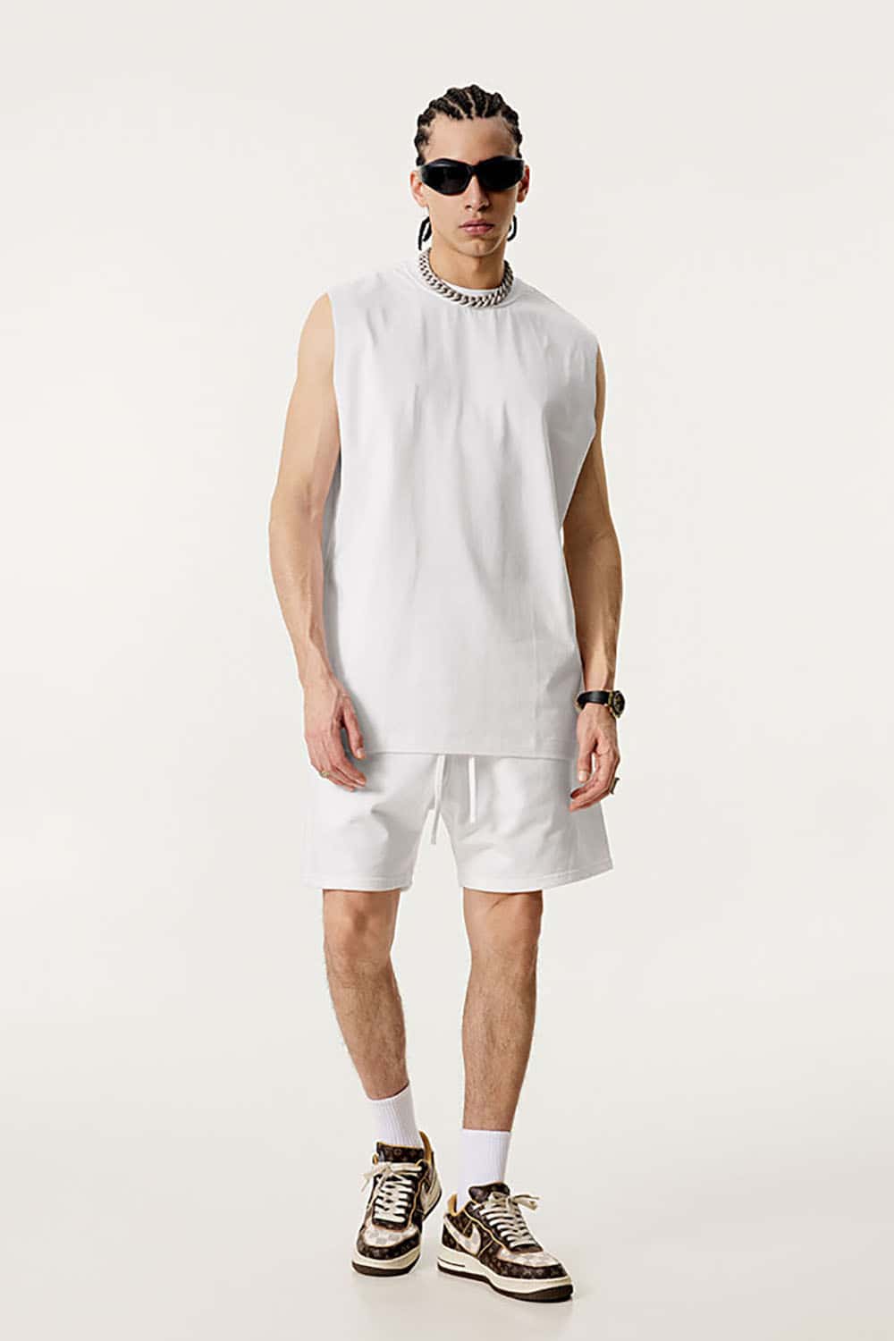 Quick-Dry Small Collar Sports Tank Top with UV Protection