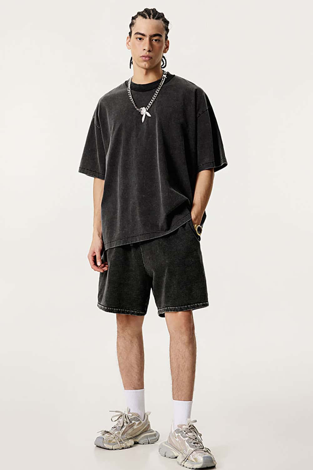Casual Reverse Seam Washed Short Sleeve T-Shirt