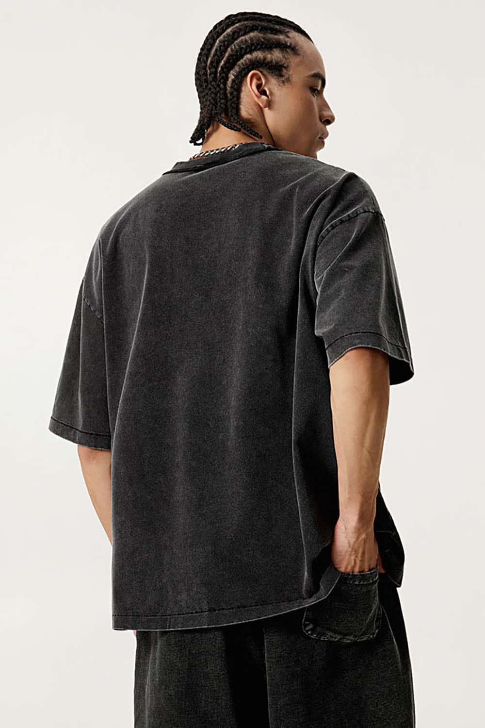 Casual Reverse Seam Washed Short Sleeve T-Shirt