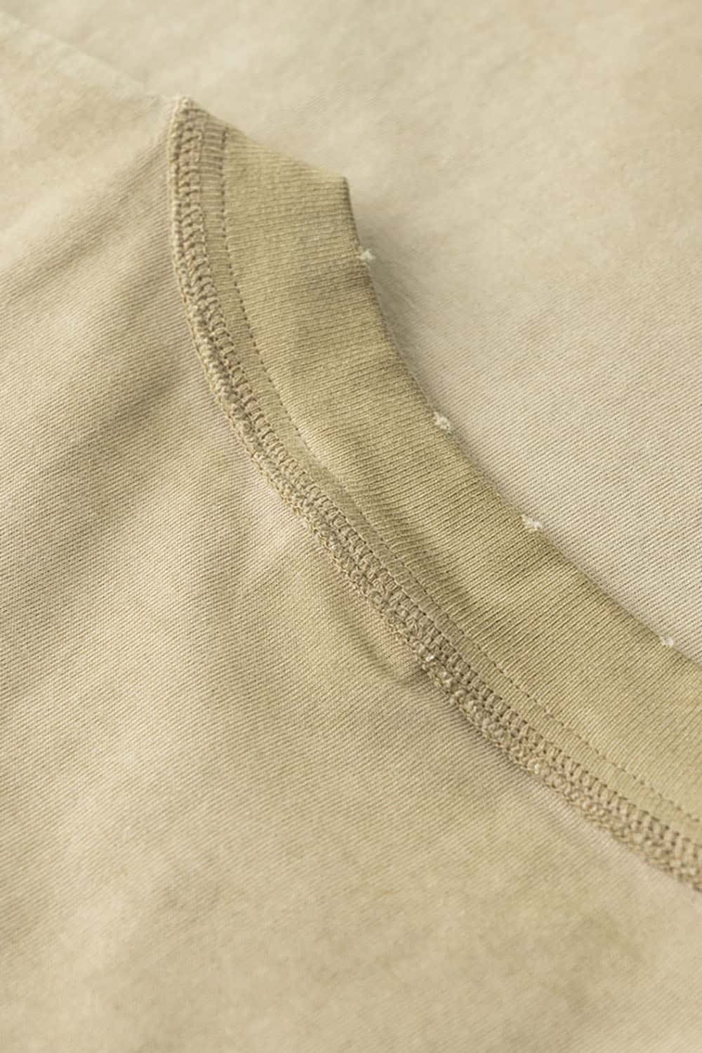 Distressed Edge Drop Shoulder Round Neck Short Sleeve T-Shirt