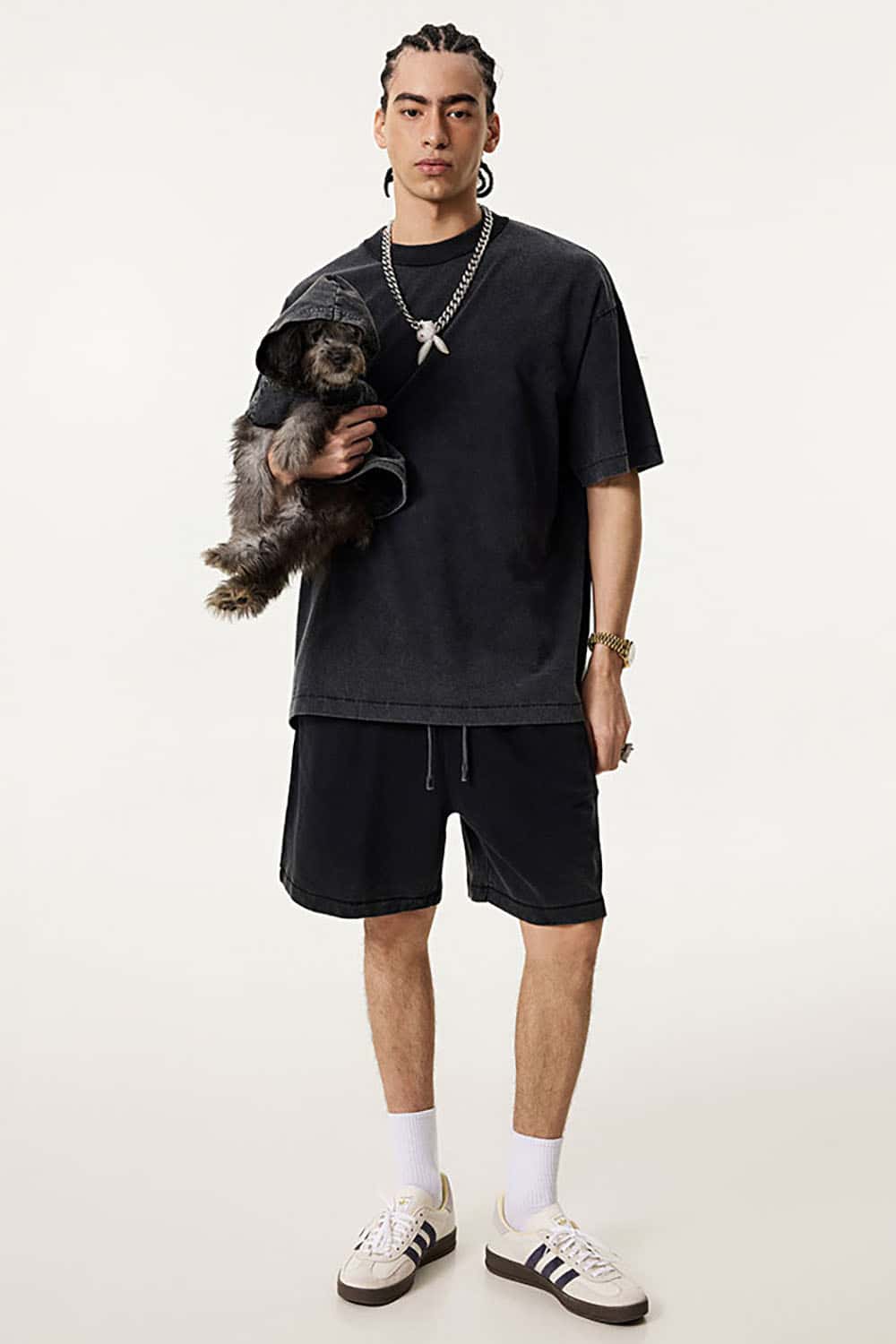 Heavyweight Cotton T-Shirt with Overdyed Finish in Unisex Oversized Fit