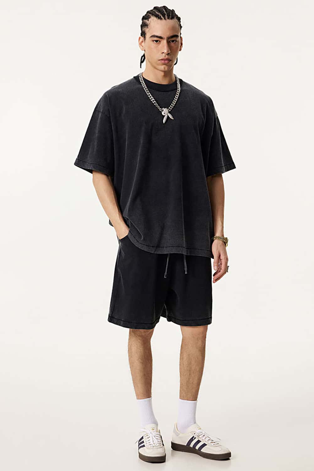 Heavyweight Cotton T-Shirt with Overdyed Finish in Unisex Oversized Fit