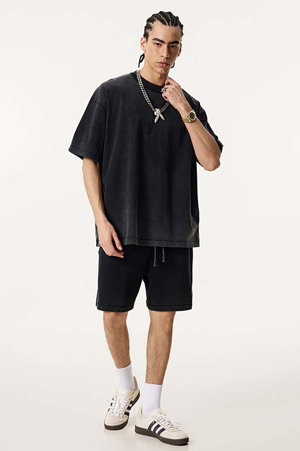 Heavyweight Cotton T-Shirt with Overdyed Finish in Unisex Oversized Fit