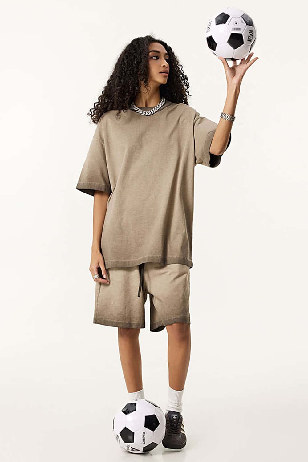 Heavyweight Cotton T-Shirt with Overdyed Finish in Unisex Oversized Fit