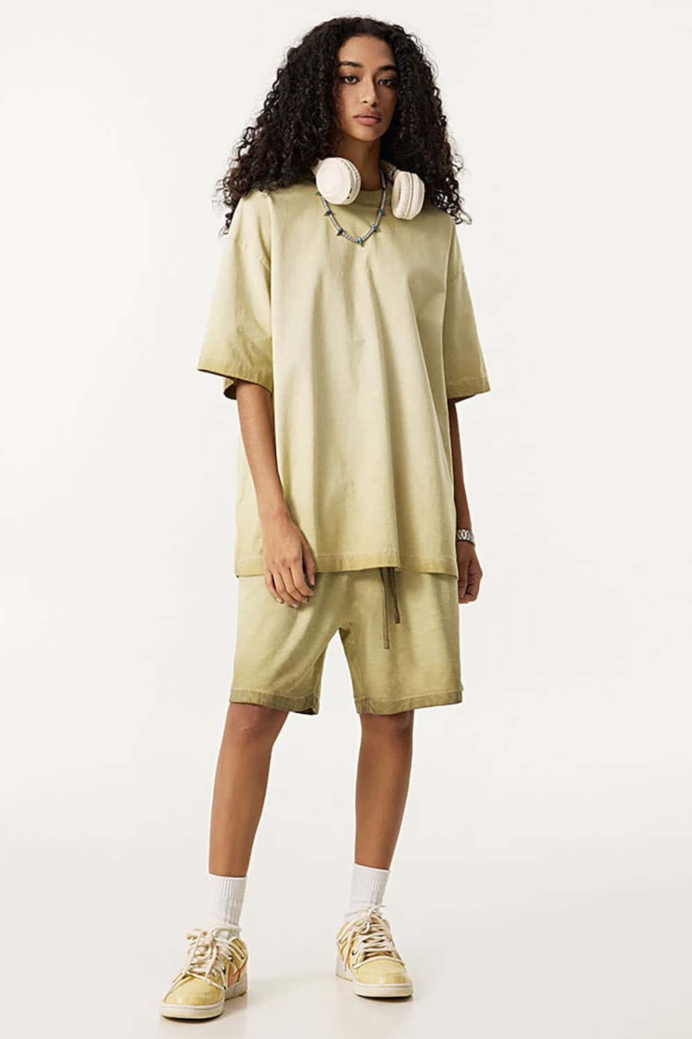 Heavyweight Cotton T-Shirt with Overdyed Finish in Unisex Oversized Fit