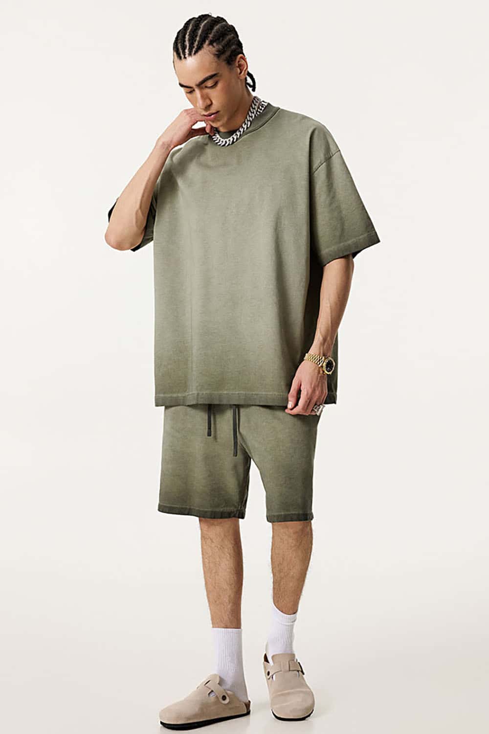 Heavyweight Cotton T-Shirt with Overdyed Finish in Unisex Oversized Fit