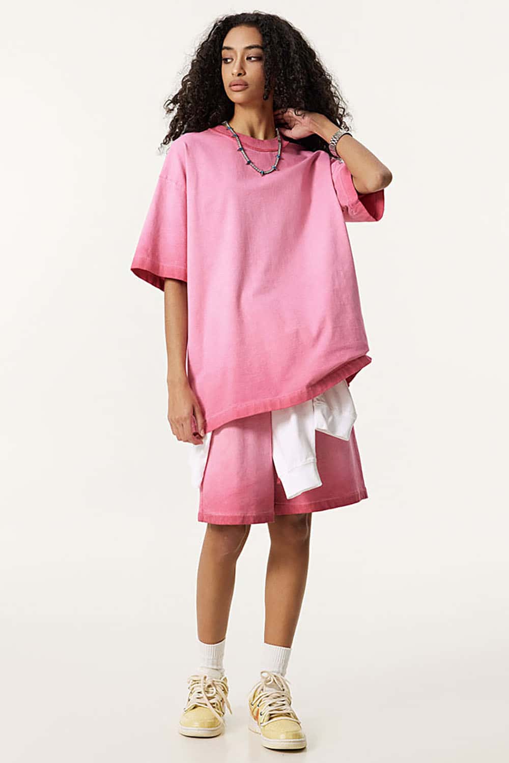 Heavyweight Cotton T-Shirt with Overdyed Finish in Unisex Oversized Fit