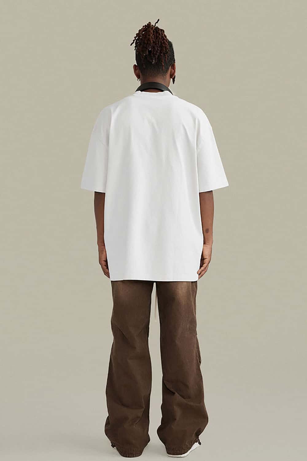 High Street Distressed Wash Loose-Fit T-Shirt with Racing Logo Graphics