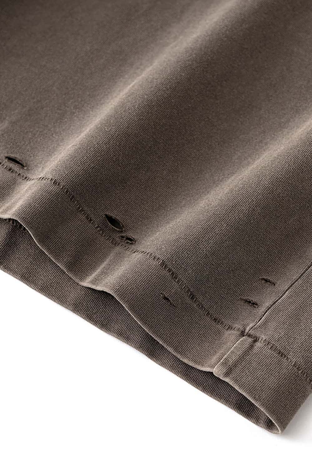 Heavyweight Washed Distressed Vintage Reverse Seam Short Sleeve T-Shirt