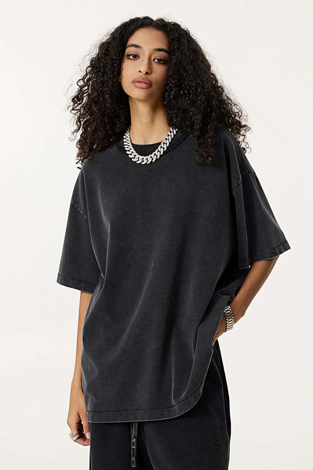 Heavyweight Washed Distressed Vintage Reverse Seam Short Sleeve T-Shirt