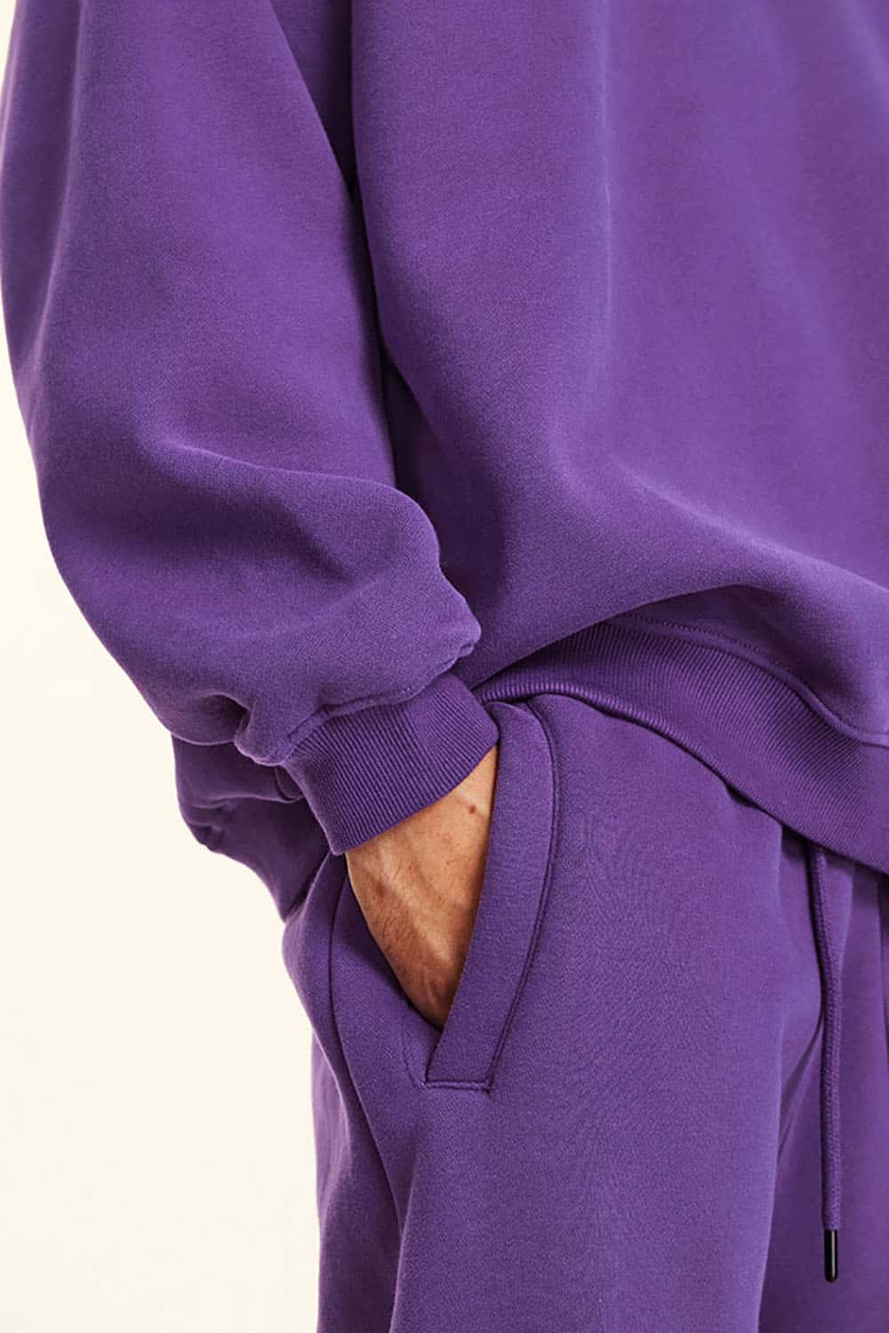 Loose Casual Basic Solid Color Fleece-Lined Thick Crew Neck Sweatshirt