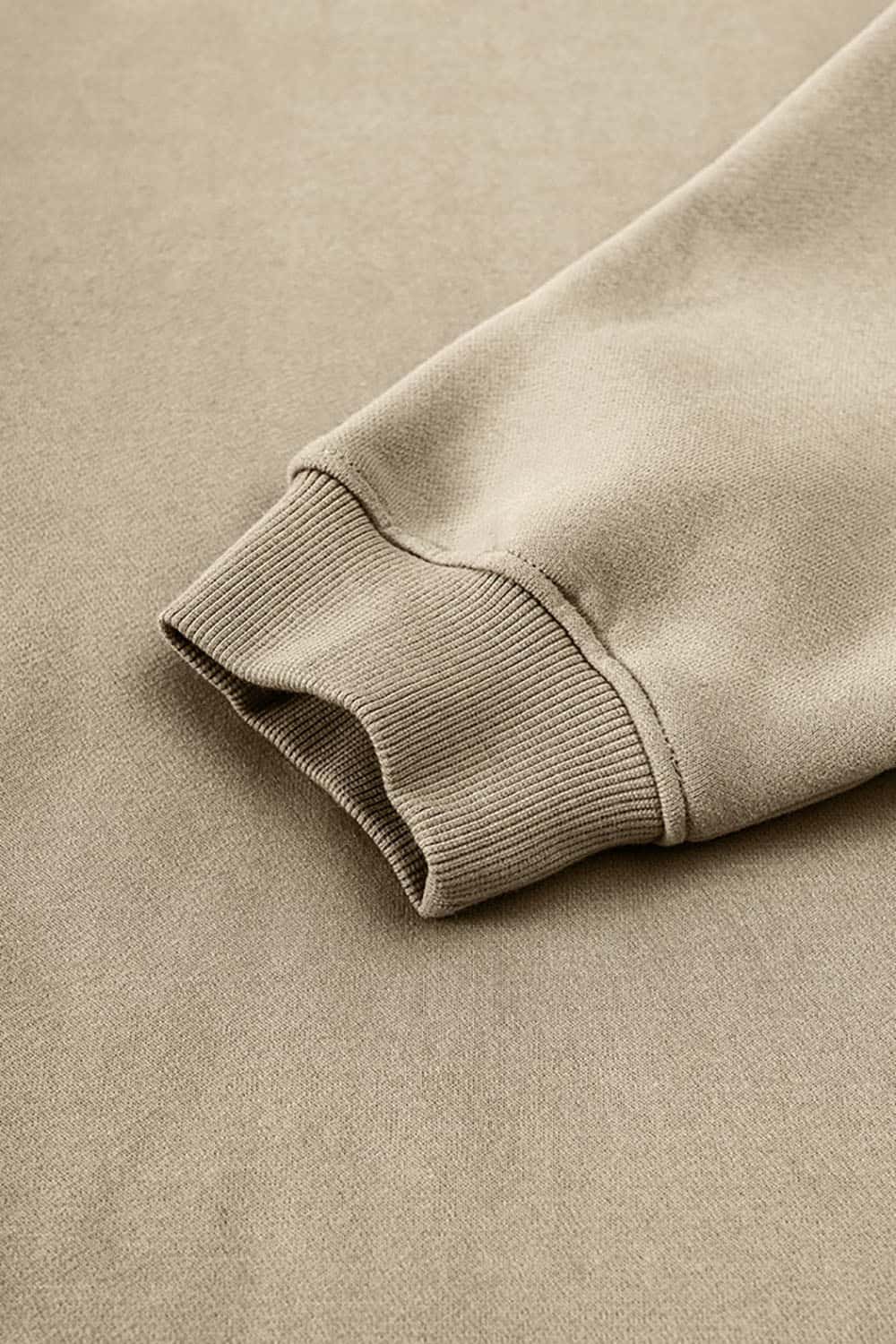 Loose Casual Basic Solid Color Fleece-Lined Thick Crew Neck Sweatshirt