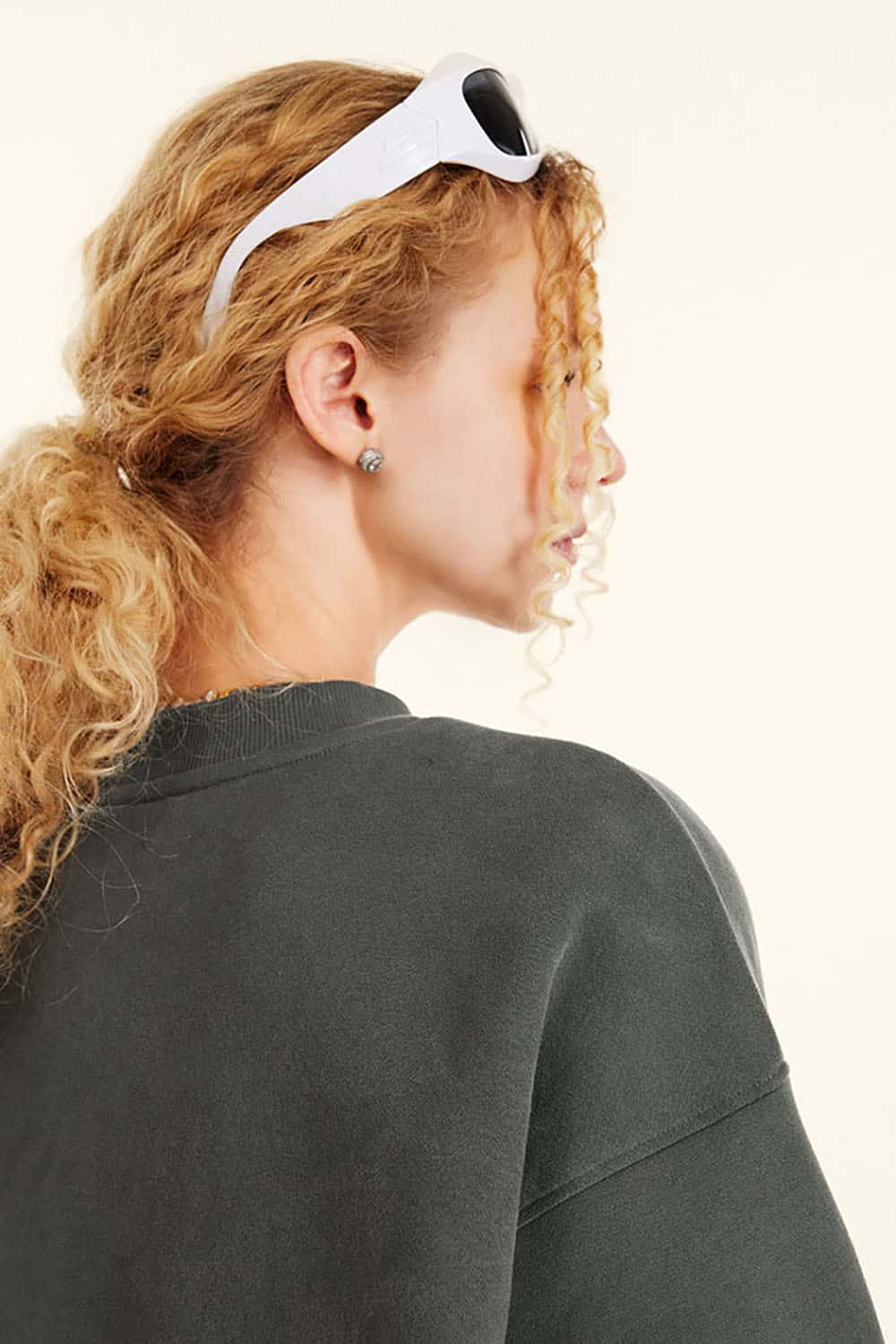 Loose Casual Basic Solid Color Fleece-Lined Thick Crew Neck Sweatshirt