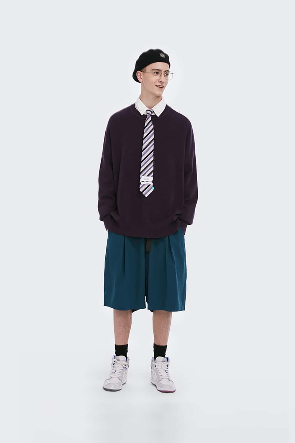 Core-Spun Yarn Crew Neck Sweater in Solid Colors