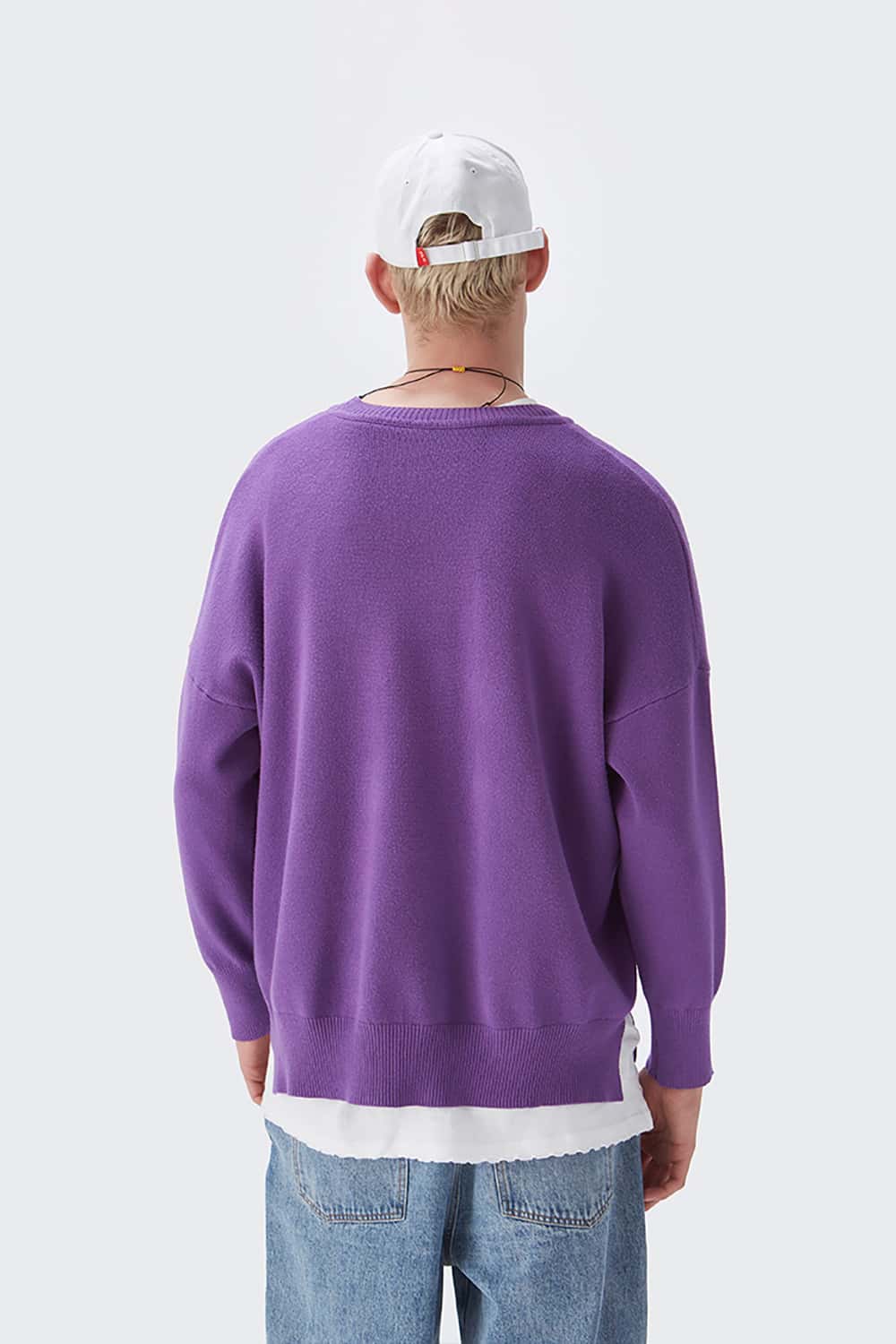 Core-Spun Yarn Crew Neck Sweater in Solid Colors