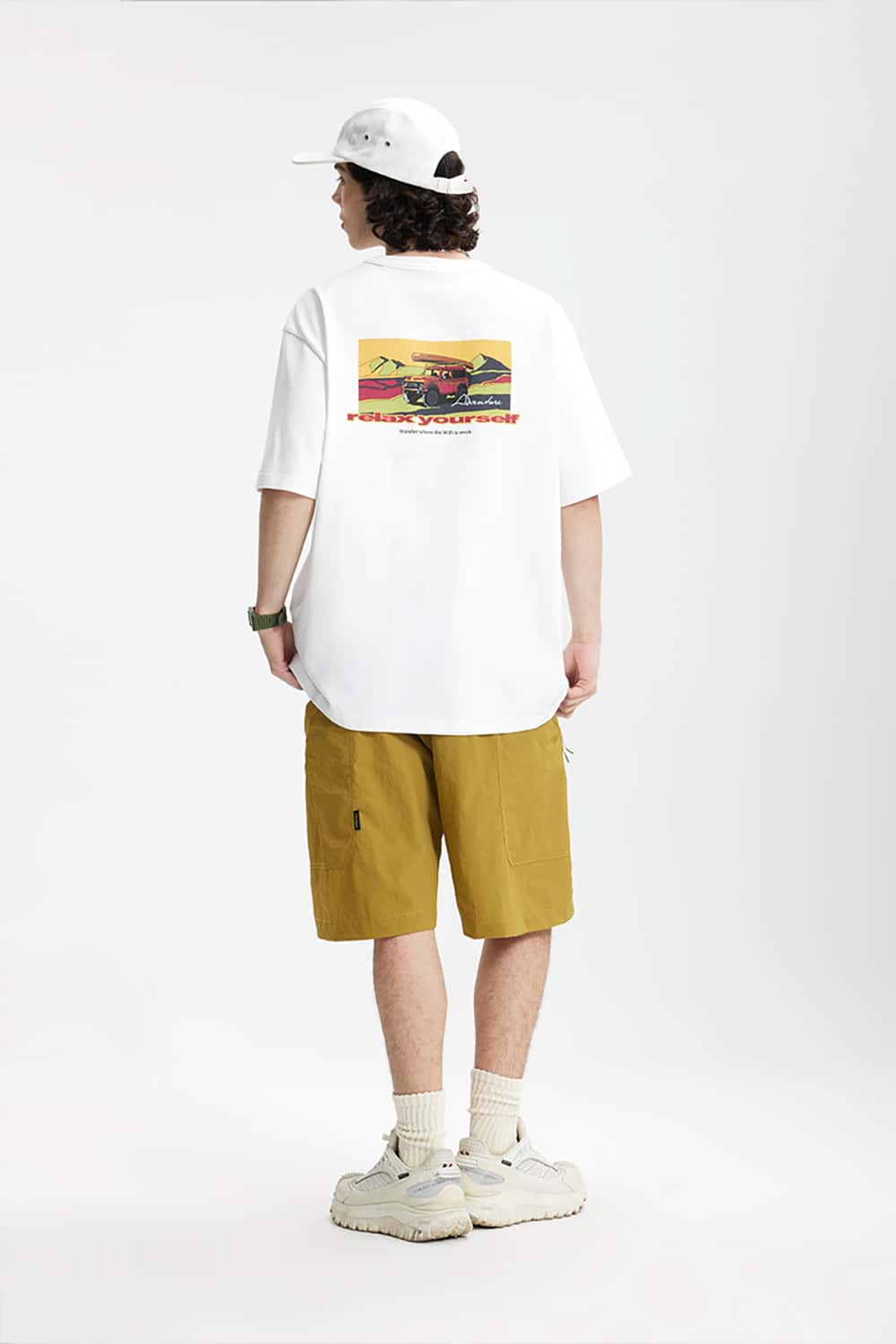 250G Heavyweight Hemp Cotton Print Fun Crew Neck T-Shirt