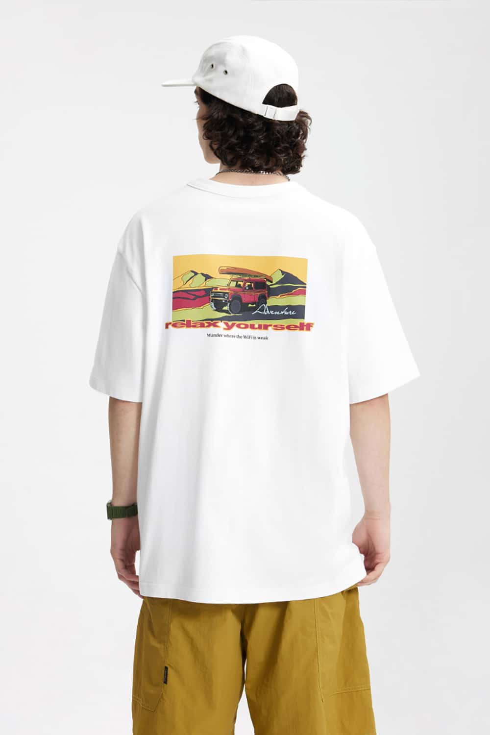 250G Heavyweight Hemp Cotton Print Fun Crew Neck T-Shirt