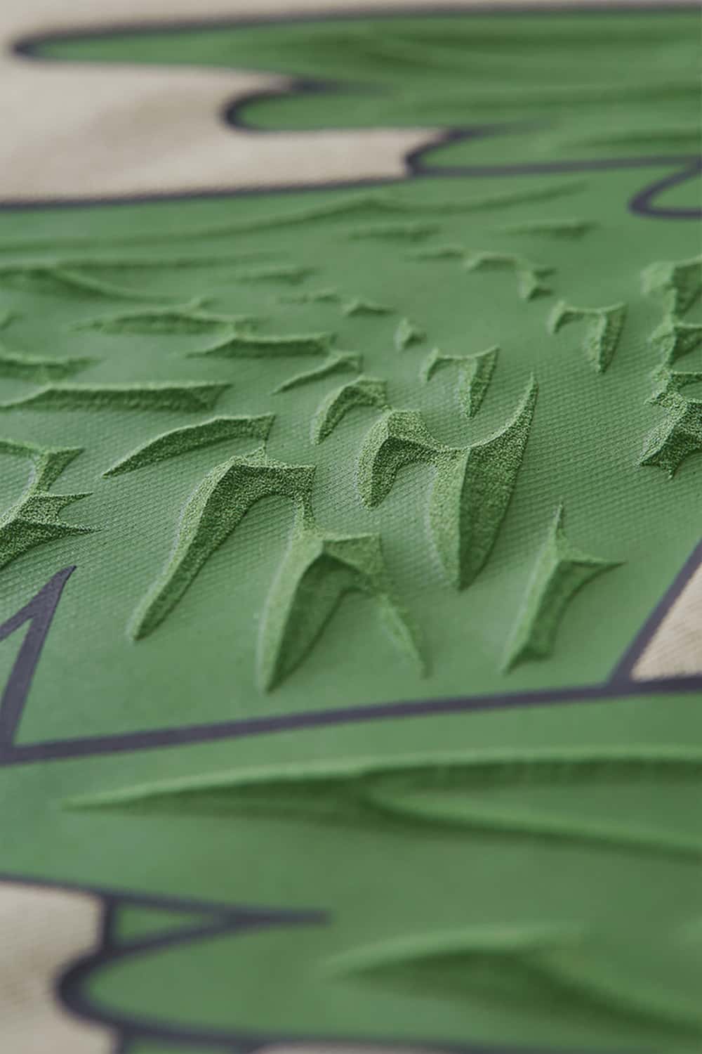 265G Pine Tree Puff Print Heavyweight Loose Cotton T-Shirt