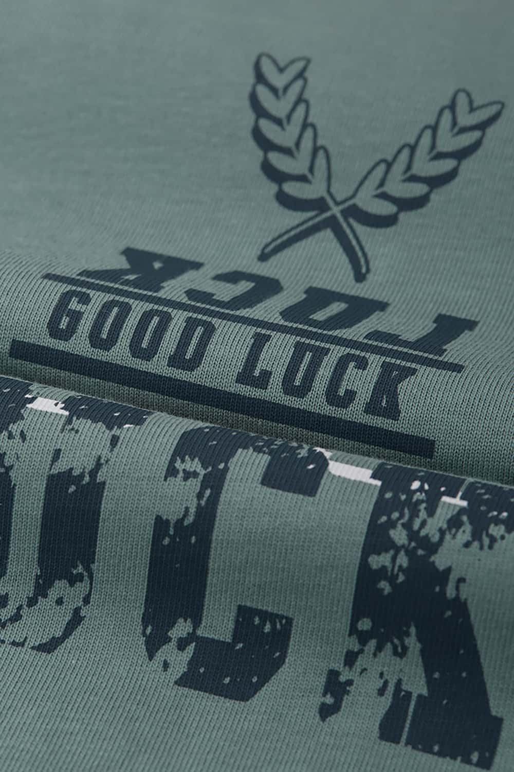 265G Vintage Print Heavyweight Loose Crew Neck T-Shirt