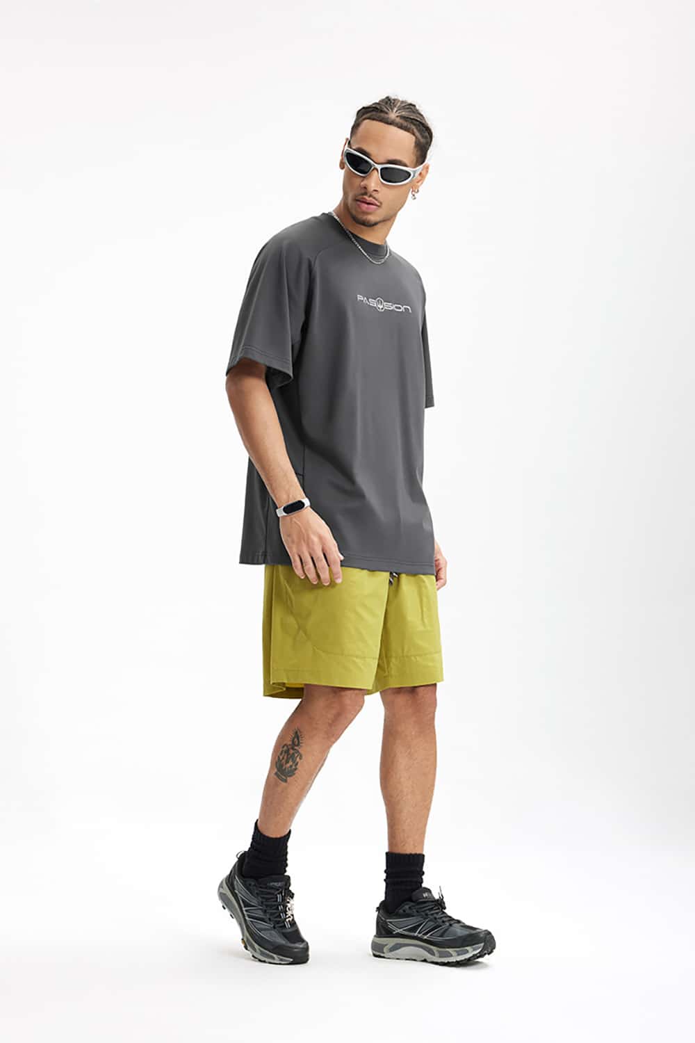 3D Tech Print T-Shirt with Six-in-One Functional Design and Short Sleeves
