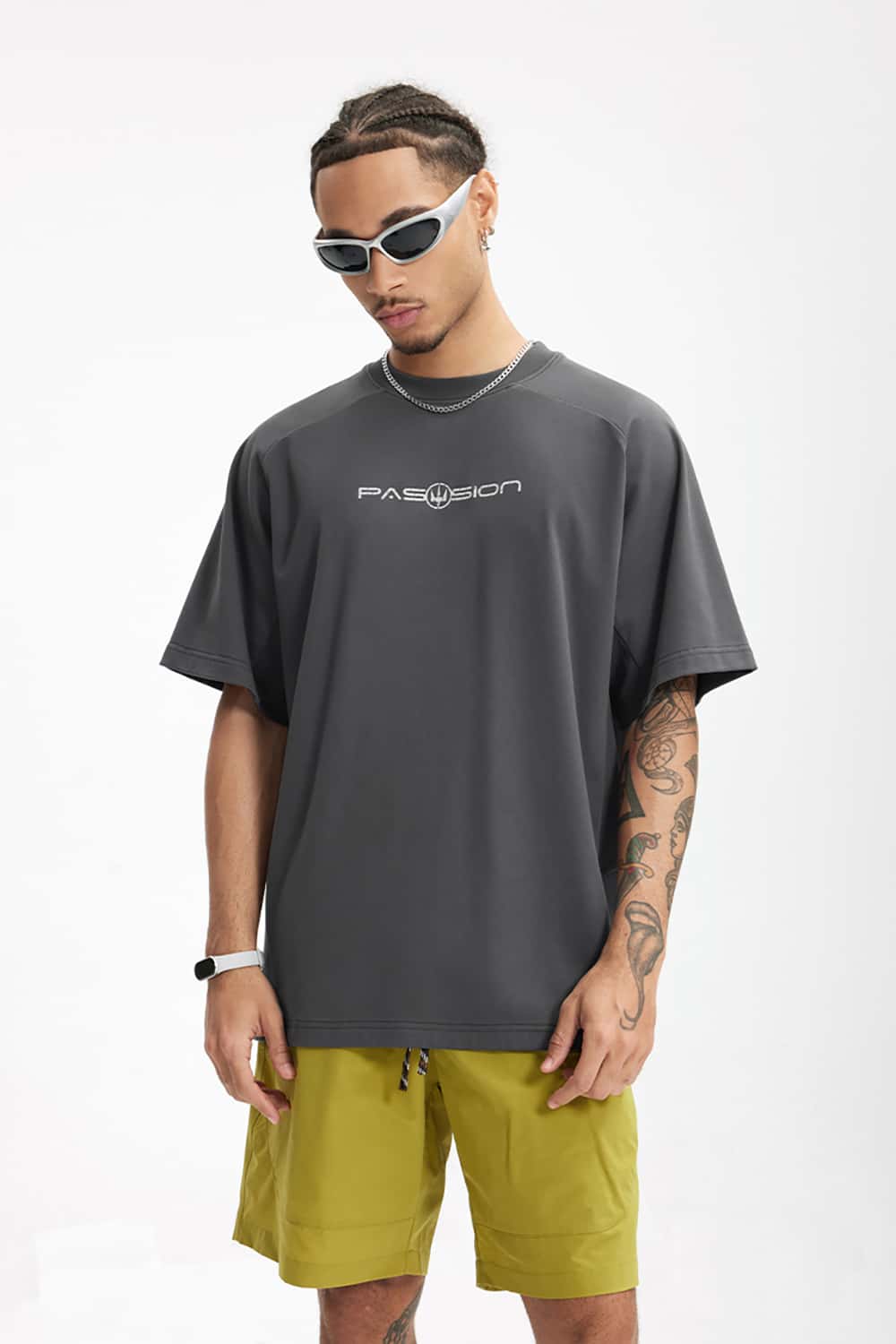 3D Tech Print T-Shirt with Six-in-One Functional Design and Short Sleeves