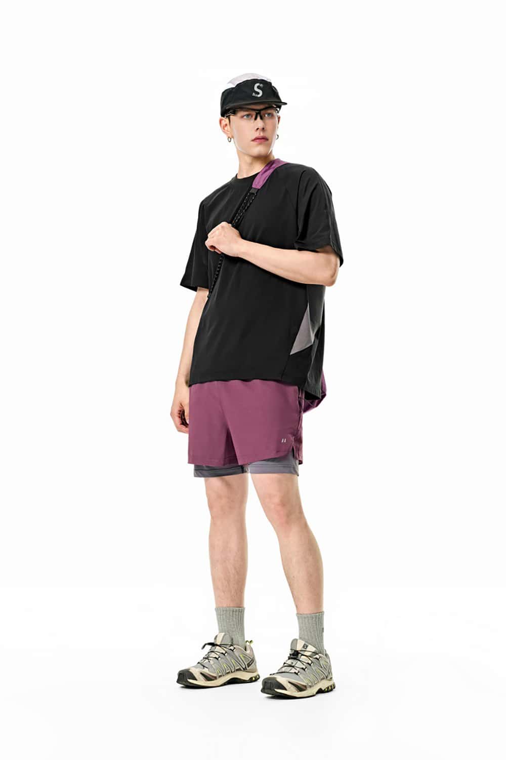 Breathable Outdoor Sports T-Shirt with Four-Needle Six-Thread Quick-Dry Short Sleeves