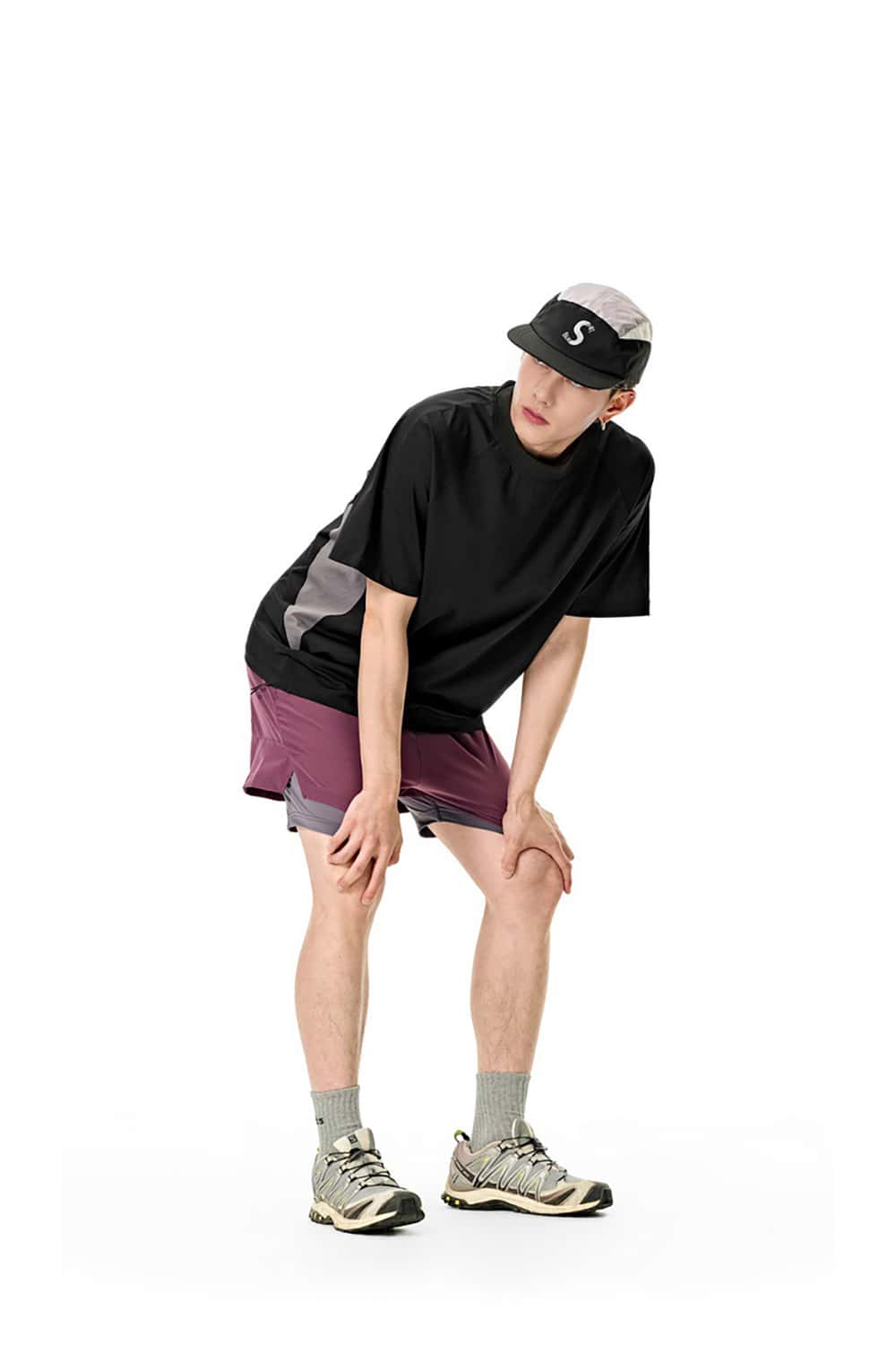 Breathable Outdoor Sports T-Shirt with Four-Needle Six-Thread Quick-Dry Short Sleeves