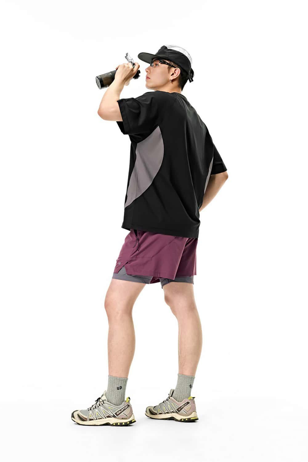 Breathable Outdoor Sports T-Shirt with Four-Needle Six-Thread Quick-Dry Short Sleeves